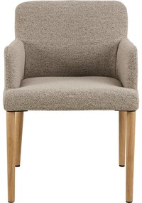 Sedia da pranzo beige in imbottito con braccioli Zoe – Actona