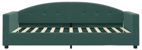 Divano letto con materasso verde scuro 90x200 cm in velluto