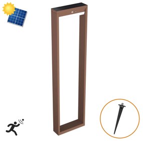 Paletto da giardino Solare Corten con Sensore di Mov. 80cm serie VELA Colore Bianco Naturale 4.000K