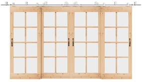 Kit Binari Porta Scorrevole 200 Cm Acciaio Inossidabile Argento /
