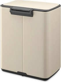 Cestino per la spazzatura beige in acciaio con pedale 12 l Bo – Brabantia