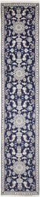 Nain Tappeto persiano 380 x 80 Blu (Iran) Annodato A Mano