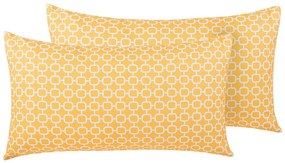 Set di 2 cuscini da esterno giallo con motivo geometrico 40 x 70 cm ASTAKOS Beliani