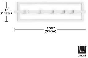 Appendiabiti da parete in metallo bianco Cubiko - Umbra