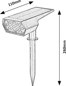 Rabalux 77088 - LED Solare NANTES LED/0,5W/3,7V IP65 nero