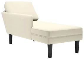 Sdraio Con Cuscino E Bracciolo Destro İn Velluto Crema /
