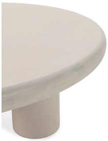 Tavolino da salotto rotondo color crema con effetto pietra ø 80 cm Iriel – MOME