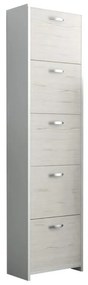 Scarpiera 5 ante doppia profondità L 50 x H 182 x P 25 cm 24 paia, grigio