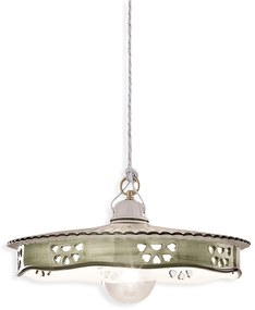 Lampadario Classico Alessandria Ceramica E Ottone Satinato 1 Luce E27