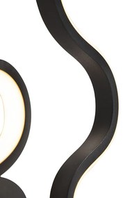 Applique da parete moderna nera con LED - Plomp