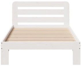 Letto senza materasso bianco 90x190 cm in legno massello pino