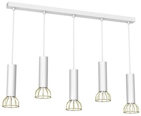 Lampadario su corda DANTE 5xGU10/25W/230V bianco/oro