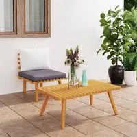 Set Divani da Giardino 2 pz con Cuscini in Massello di Acacia 316267