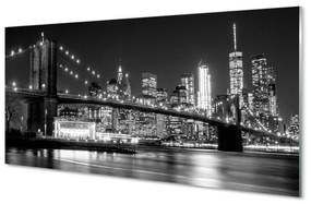 Quadro acrilico Tower Bridge River Night 100x50 cm