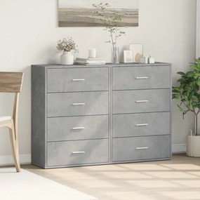 Credenze 2 pz grigio cemento 60x31x84 cm in legno multistrato