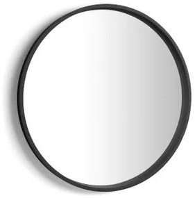 Specchio rotondo Olivia, diametro 82, Nero Frassino