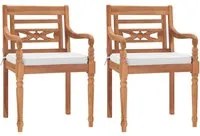 Sedie Batavia 2 pz con Cuscini in Legno Massello di Teak cod mxl 5974