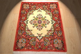 Kashan Tappeto 100x80 (Iran) Annodato A Mano