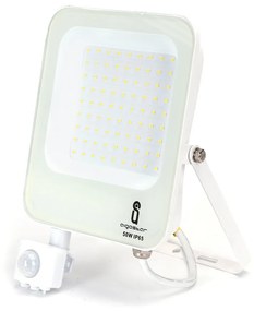 Faro proiettore Led 50W Bianco da esterno IP65 Bianco neutro 4000K con sensore crepuscolare e di movimento Aigostar