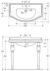 Lavabo bianco in ceramica 100x54,5 cm Retro – Sapho