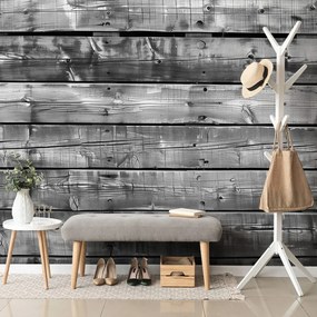 Carta da parati – Imitazione legno moderno in bianco e nero