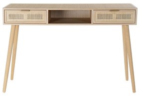 CONSOLLE SALA D'INGRESSO LEGNO-RATAN NATURALE 120 X 42,5 X 78 CM