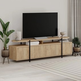 Tavolo TV in rovere di colore naturale 160x48 cm Hinoa - Marckeric