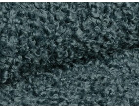 Poggiapiedi color petrolio con rivestimento in bouclé Dia – Micadoni