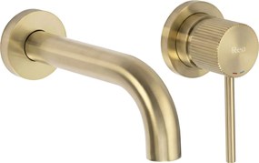 Rubinetto da parete Rea  Lungo Stripe Brush Gold