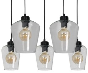 Lampadario su fune SANTIAGO 5xE27/60W/230V limpido