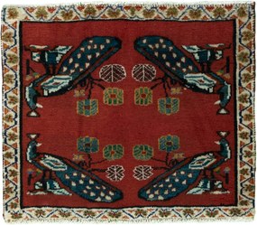 Shiraz Tappeto persiano 60x50 Rosso (Iran) Annodato A Mano