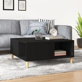 Tavolino Da Salotto Nero 80x80x36,5 Cm İn Legno Multistrato /