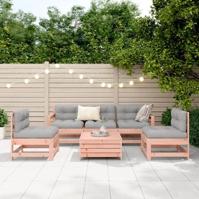 Set divani da giardino 6 pz in legno massello abete douglas