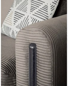 Divano marrone chiaro allungabile/con contenitore e rivestimento in velluto a coste 244 cm Arcadova – ELTAP