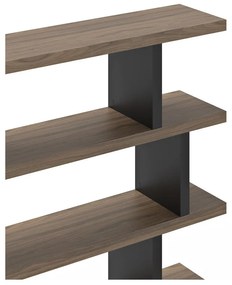 Libreria marrone-nera in noce 163x172 cm Step - TemaHome
