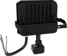 Faro LED 30W IP65 Nero con Sensore di Movimento e OSRAM chip LED Colore Bianco Caldo 3.000K