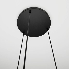 Sospensione 3 Luci Kali In Acciaio Nero Base Tonda E Sfere In Vetro Multicolor