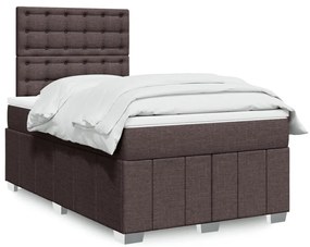 Giroletto A Molle Con Materasso Marrone Scuro 120x200cm Tessuto /