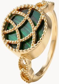 Anello placcato in oro con pietre preziose Etienne