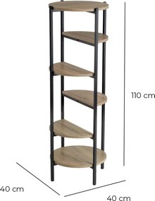 Scaffale nero effetto rovere naturale 40x110 cm - Casa Selección