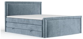 Letto boxspring blu con contenitore 180x200 cm Lavenda – Maison de Rêve