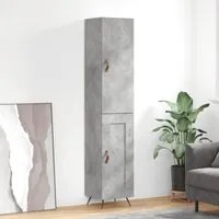 Credenza Grigio Cemento 34,5x34x180 cm in Legno Multistrato 3199085