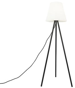 Lampada da terra moderna per esterni nera con paralume bianco IP65 - Virginia