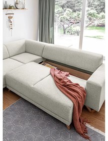 Divano angolare beige allungabile e con contenitore (penisola a sinistra/a L) Classy Sophie – Miuform