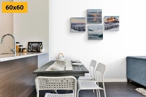 Set di quadri – Paesaggio invernale innevato