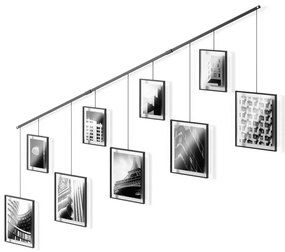 Cornici da parete in metallo nero in set da 9 pezzi 223x77,5 cm Exhibit - Umbra