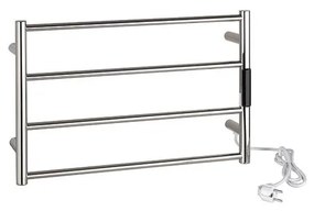 Portasciugamani 56 x 37 cm in acciaio inossidabile, finitura argentata