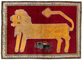 Gabbeh Tappeto 150 x 210 Rosso (Iran) Annodato A Mano