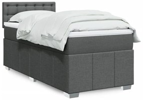 Giroletto A Molle Con Materasso Grigio Scuro 90x200 Cm Tessuto /