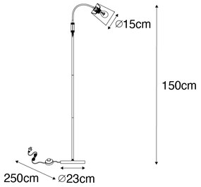 Lampada da terra moderna nera - Carmen